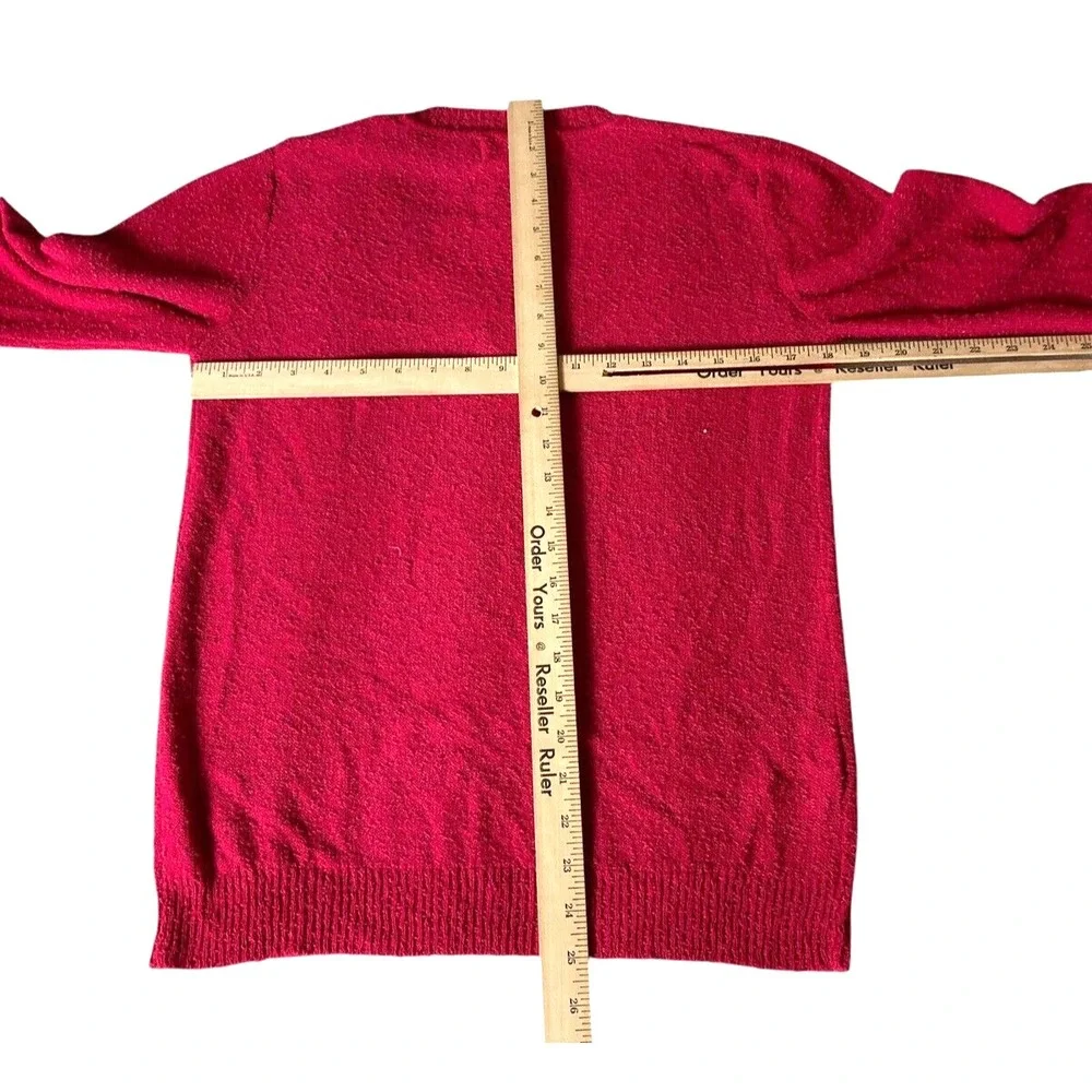 Vintage 70's‎ LeRoy Knitwear Womens Large Sweater V Neck Red Acrylic Nylon